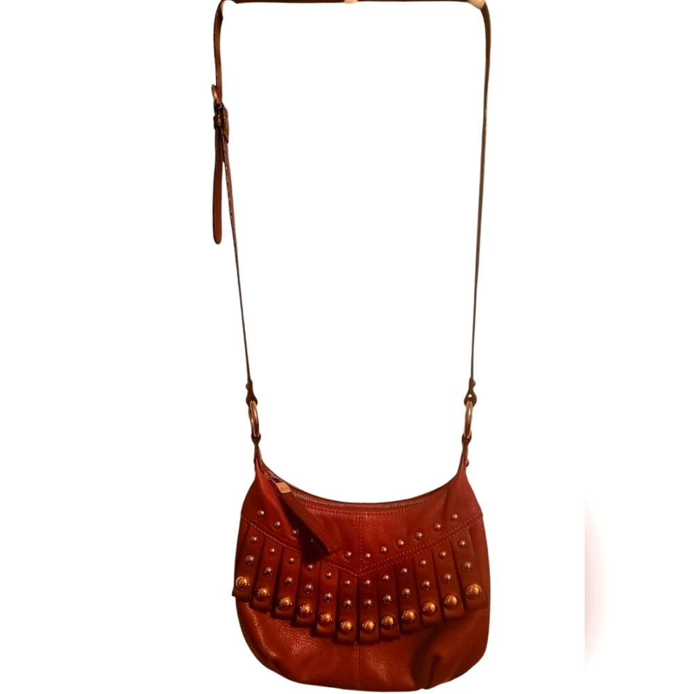 B. Makowsky Studded Brown Crossbody Bag